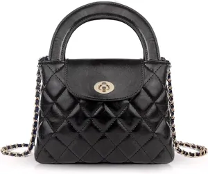 Quilted Crossbody Tote Bags for Women Small Top Handle Purse Trendy Designer Handbag Satchel Tote Shoulder Bag