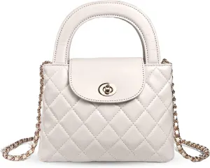 Quilted Crossbody Tote Bags for Women Small Top Handle Purse Trendy Designer Handbag Satchel Tote Shoulder Bag