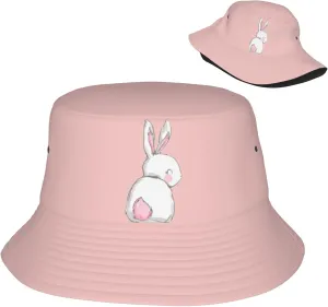 Rabbit Bunny Bucket Hats for Women Summer Sun Beach Travel Outdoor Fishing Cap Unisex Men Hat