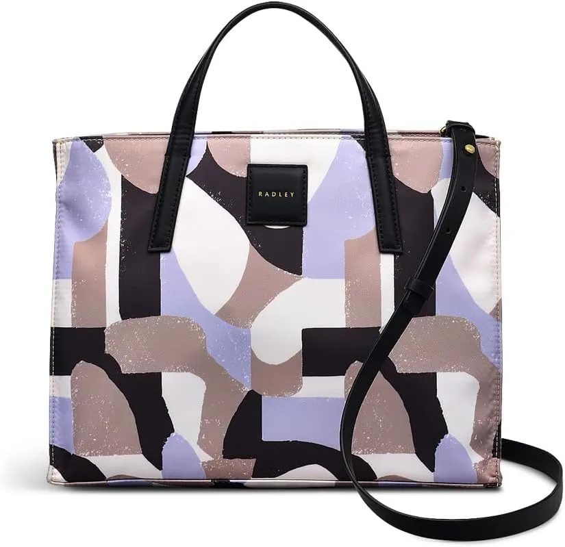 RADLEY London Argyll Street Geo Responsible Women's Medium Recycled Fabric Ziptop Satchel Bag, Thistle