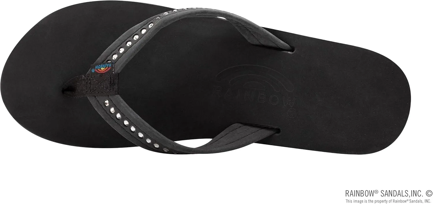 Rainbow Sandals Women's Four Layer Leather Wedge - 3/4" Strap w/Swarovski® Crystals