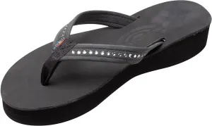 Rainbow Sandals Women's Four Layer Leather Wedge - 3/4" Strap w/Swarovski® Crystals