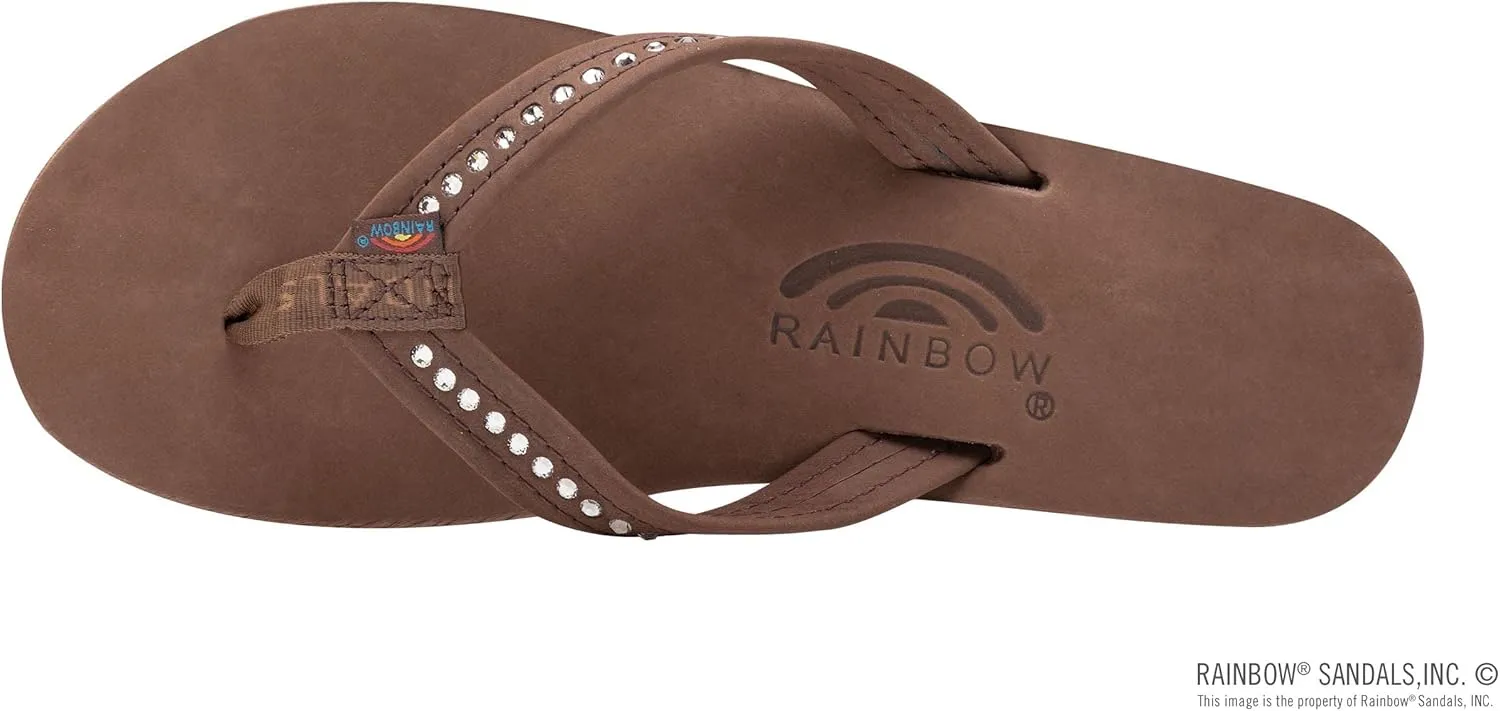 Rainbow Sandals Women's Six Layer Leather Wedge - 3/4" Strap w/Swarovski® Crystals