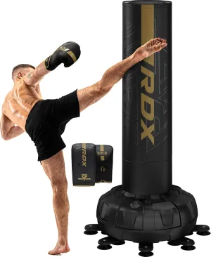 RDX XXL 330LBS Freestanding Punching Bag with Cover & Gloves – 72” Adult Heavy Pedestal Punch Bag Set - 17 Suction Cup 8 Extended Legs Stand Base - Kick Boxing MMA Muay Thai Home Gym Fitness Training