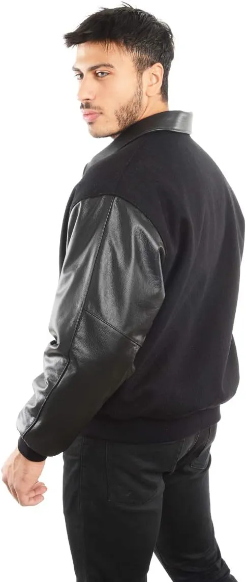 REED Men's Premium Varsity Leather/wool Jacket Made in USA