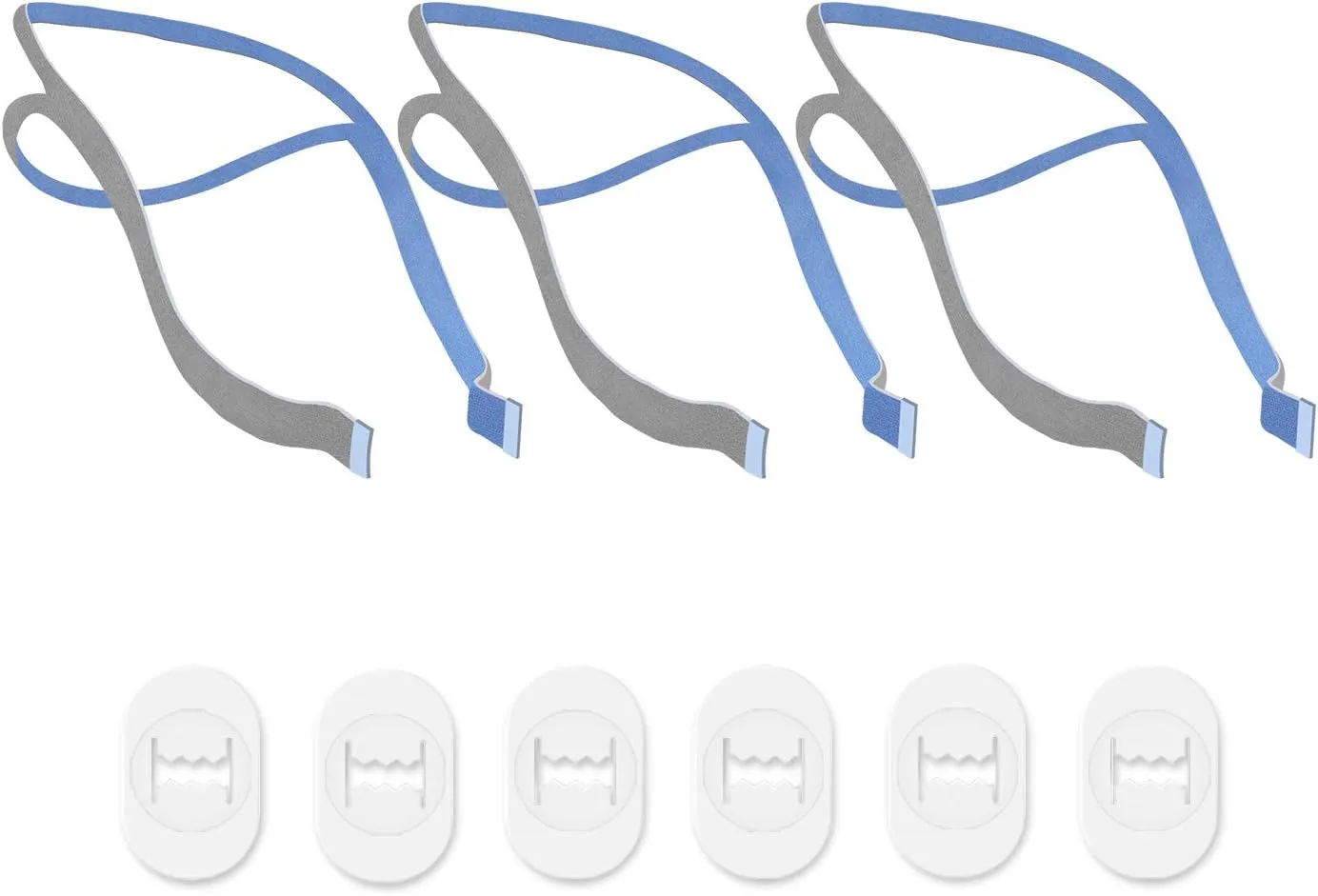 Replacement Headgear Compatible with P10 Nasal Pillow Mask Straps Included 3 Super Elastic Straps and 6 Adjustment Clips(3 Pack)