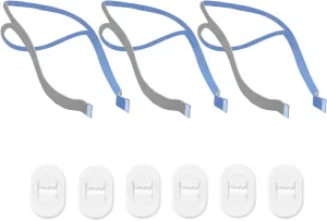 Replacement Headgear Compatible with P10 Nasal Pillow Mask Straps Included 3 Super Elastic Straps and 6 Adjustment Clips(3 Pack)