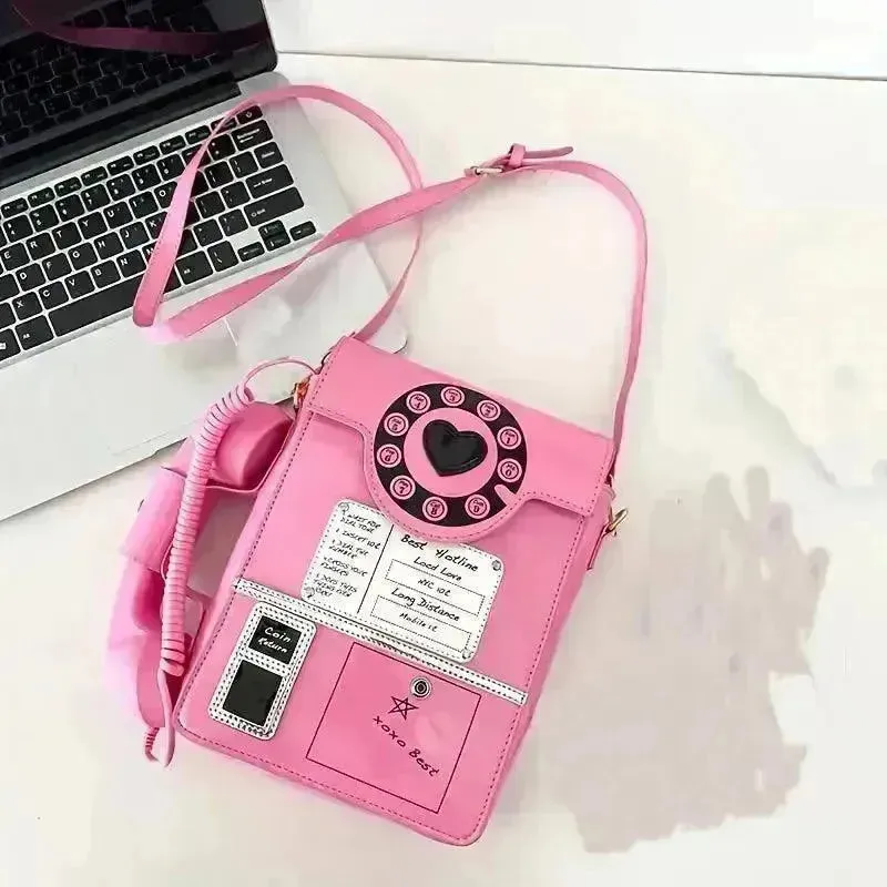 Retro Phone-Shaped Crossbody Bag