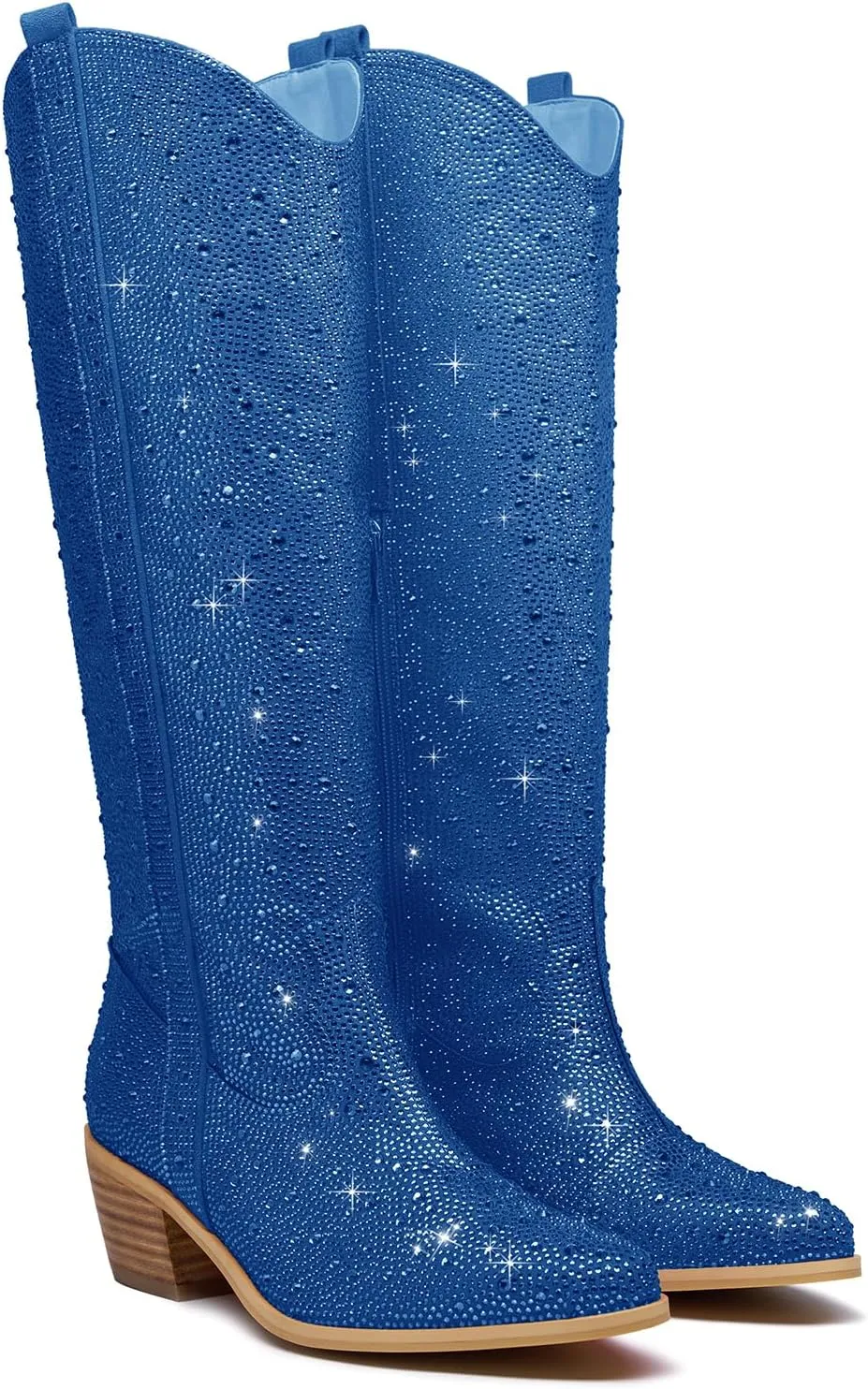 Rhinestone Cowboy Boots Fringe Knee High Cowgirl Boots Sparkly Cowboy Boots Glitter Sparkle Cowgirl Boots