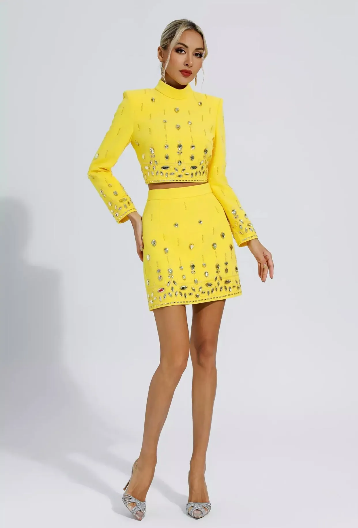 Rhinestone Top with Mini Skirt