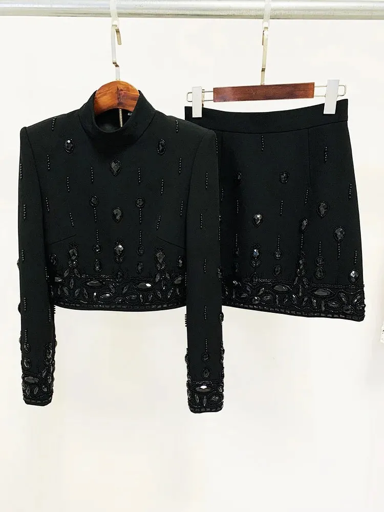 Rhinestone Top with Mini Skirt