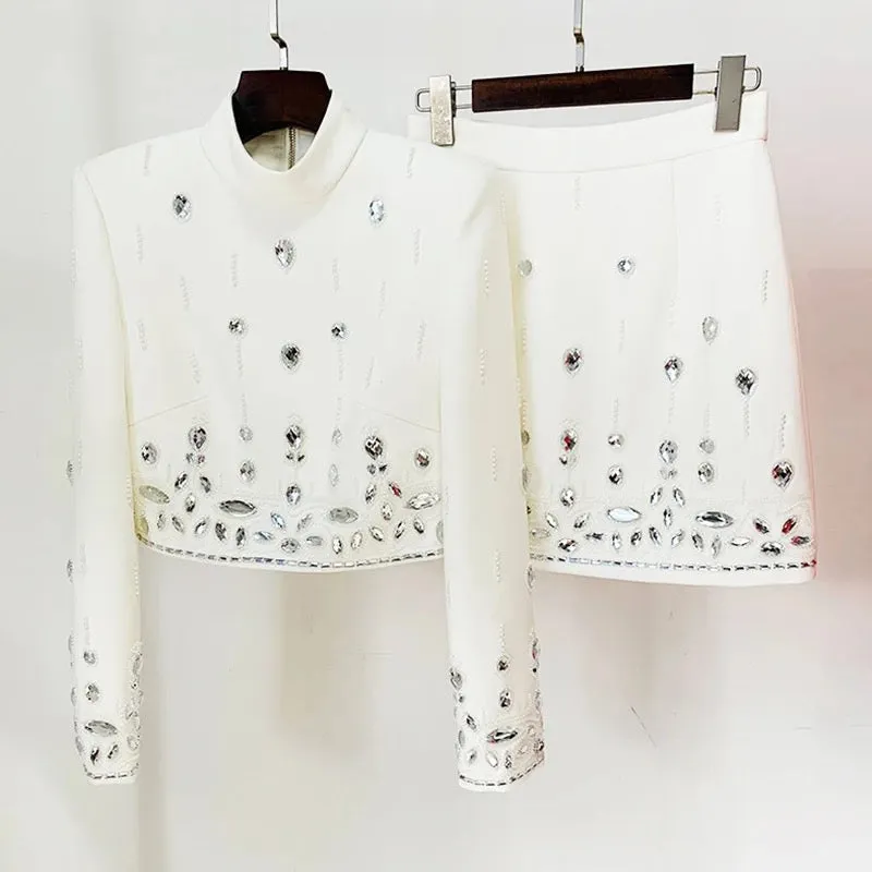 Rhinestone Top with Mini Skirt
