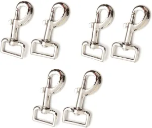 ROARINGWILD 3.1’’ Swivel Snap Hooks Marine Grade 316 Stainless Steel Snap Zinc Alloy Dog Buckle Outdoor Pet Supplies Hardware Accessories Hook Nickel Plated Snap Hook Pack of 6