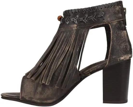 ROPER Womens Bettina Fringe Peep Toe Shootie Pumps Casual Sandals Casual High Heel 3" & Up - Brown