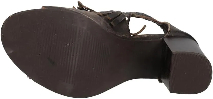 ROPER Womens Bettina Fringe Peep Toe Shootie Pumps Casual Sandals Casual High Heel 3" & Up - Brown