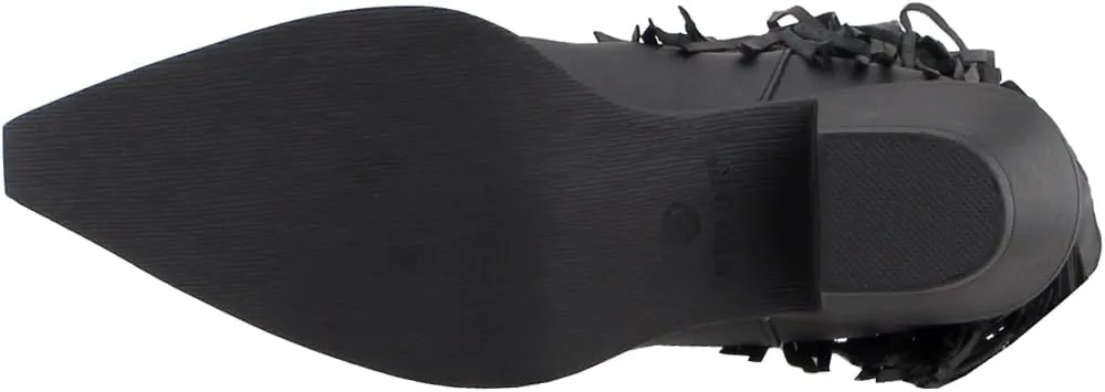 ROPER Womens Oakley Studded Pointed Toe Casual Boots Mid Calf Low Heel 1-2" - Black