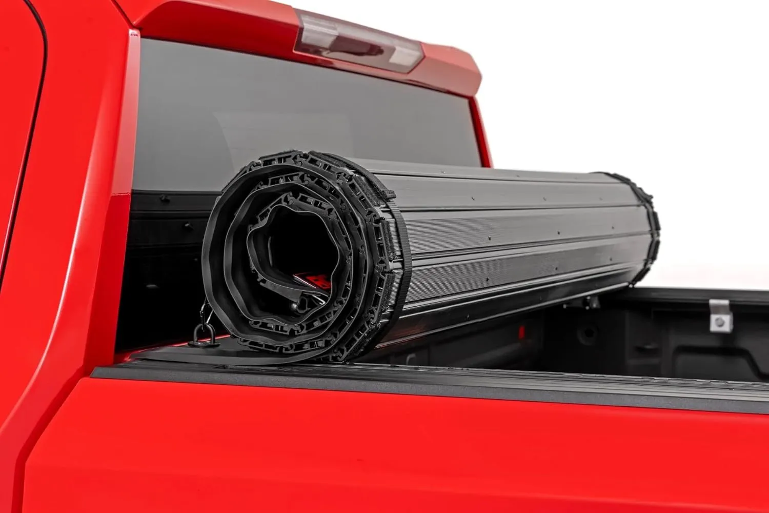Rough Country Hard Roll-Up Tonneau Cover for Chevy Silverado & GMC Sierra 1500 (2019-2025) - Aluminum Truck Bed Cover, Fits 5'10 Bed (70")