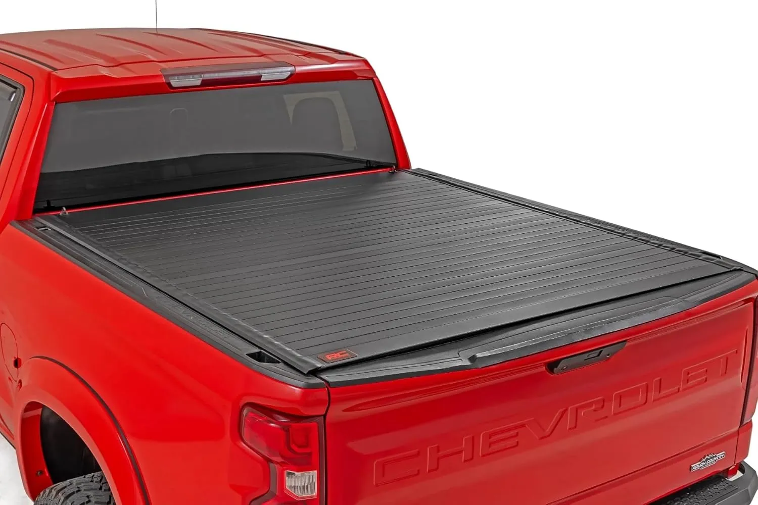 Rough Country Hard Roll-Up Tonneau Cover for Chevy Silverado & GMC Sierra 1500 (2019-2025) - Aluminum Truck Bed Cover, Fits 5'10 Bed (70")