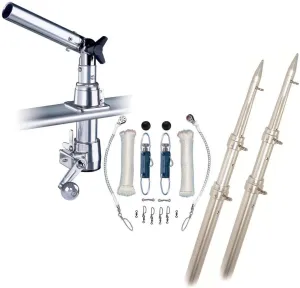 Rupp Z-30 Top Gun Outrigger Kit w/15' Telescoping Poles & Complete Single Line Rigging Kit w/Klickers Release Clips