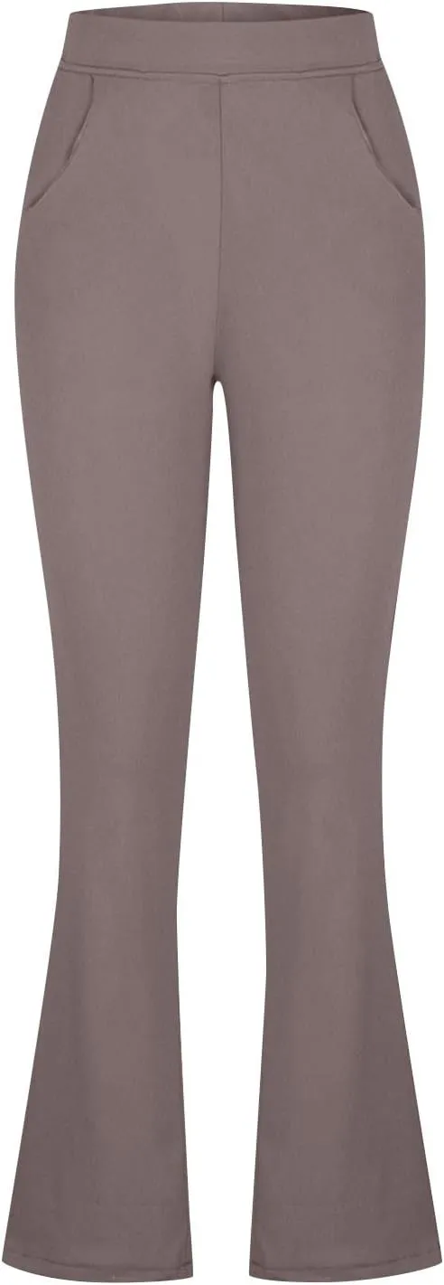 Ruziyoog Women's Fleece Lined Pants Flare Yoga Pants for Women Thermal Warm Bootcut Leggings Hiking Yoga Pants for Winter