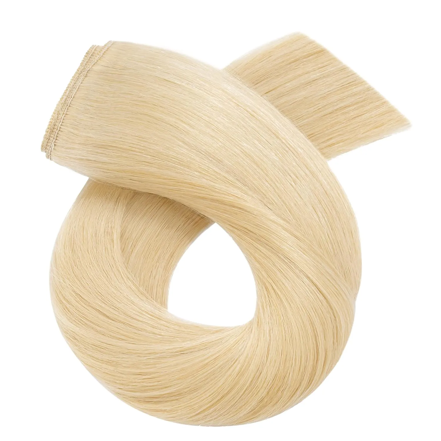 S-noilite Clip in Human Hair Extensions 1 Piece 5 Clips 3/4 Full Head Clip on Remy Hair Extension For Women Lighter One-Piece Design Adding Hair Volume 18Inch 50g Bleach Blonde