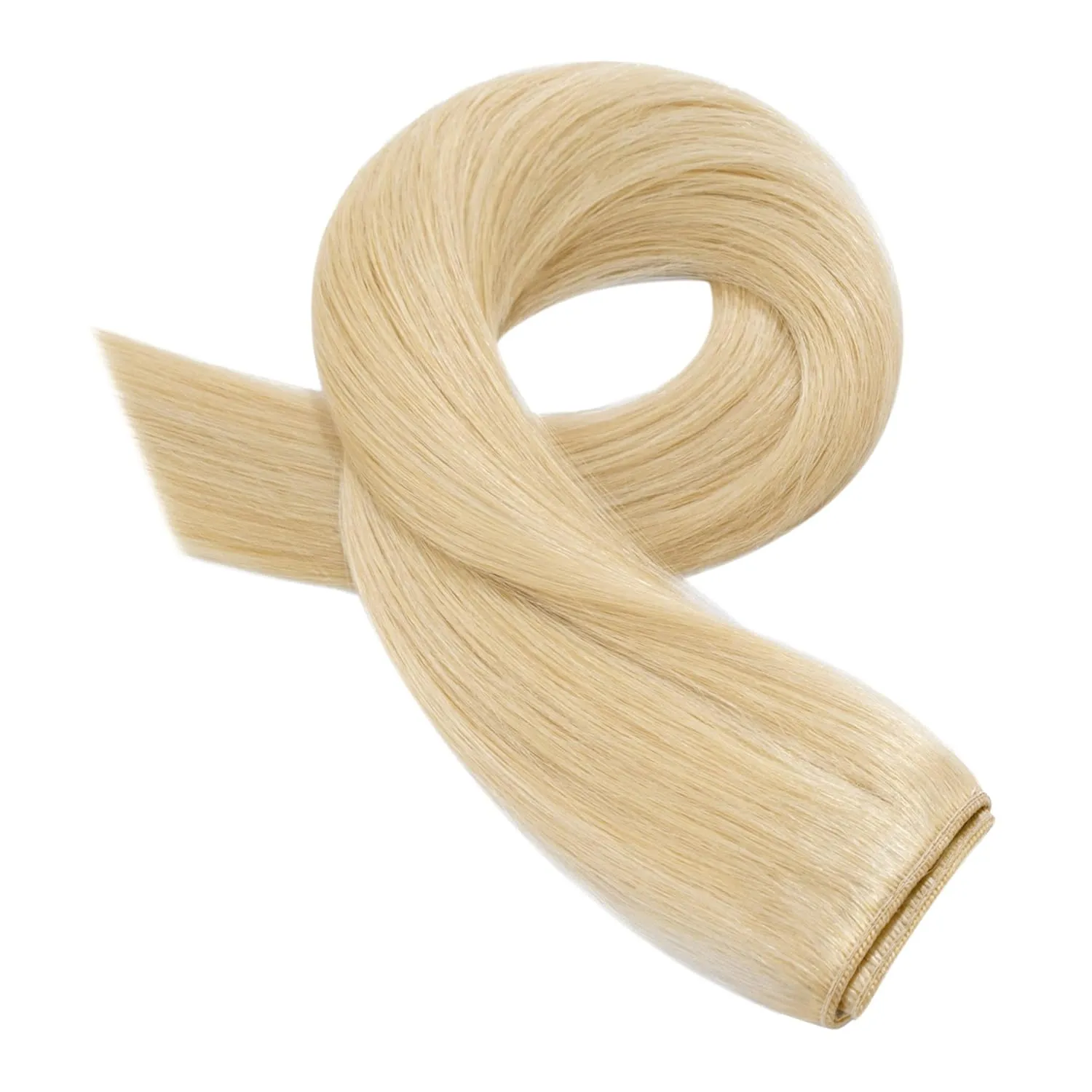 S-noilite Clip in Human Hair Extensions 1 Piece 5 Clips 3/4 Full Head Clip on Remy Hair Extension For Women Lighter One-Piece Design Adding Hair Volume 18Inch 50g Bleach Blonde