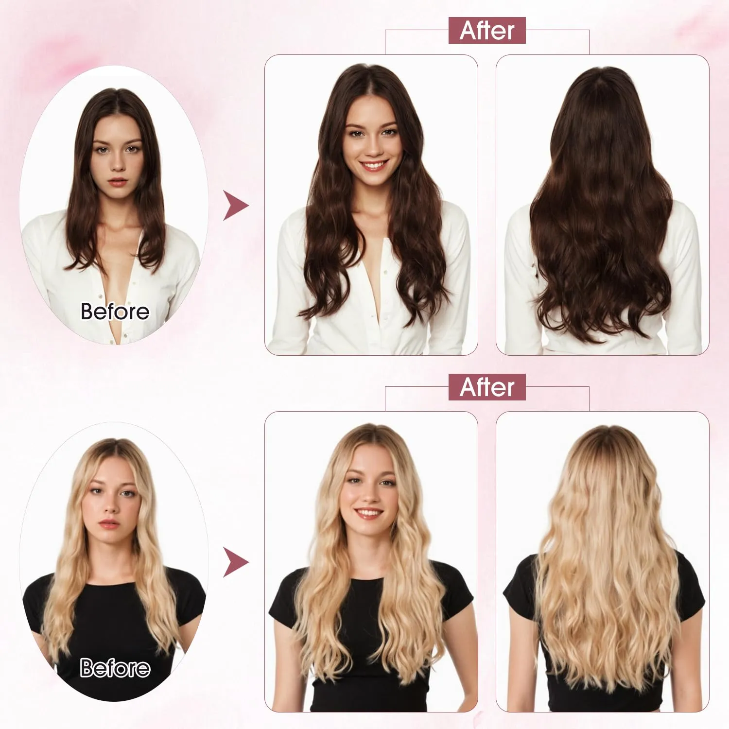 S-noilite Clip in Human Hair Extensions 1 Piece 5 Clips 3/4 Full Head Clip on Remy Hair Extension For Women Lighter One-Piece Design Adding Hair Volume 18Inch 50g Jet Black