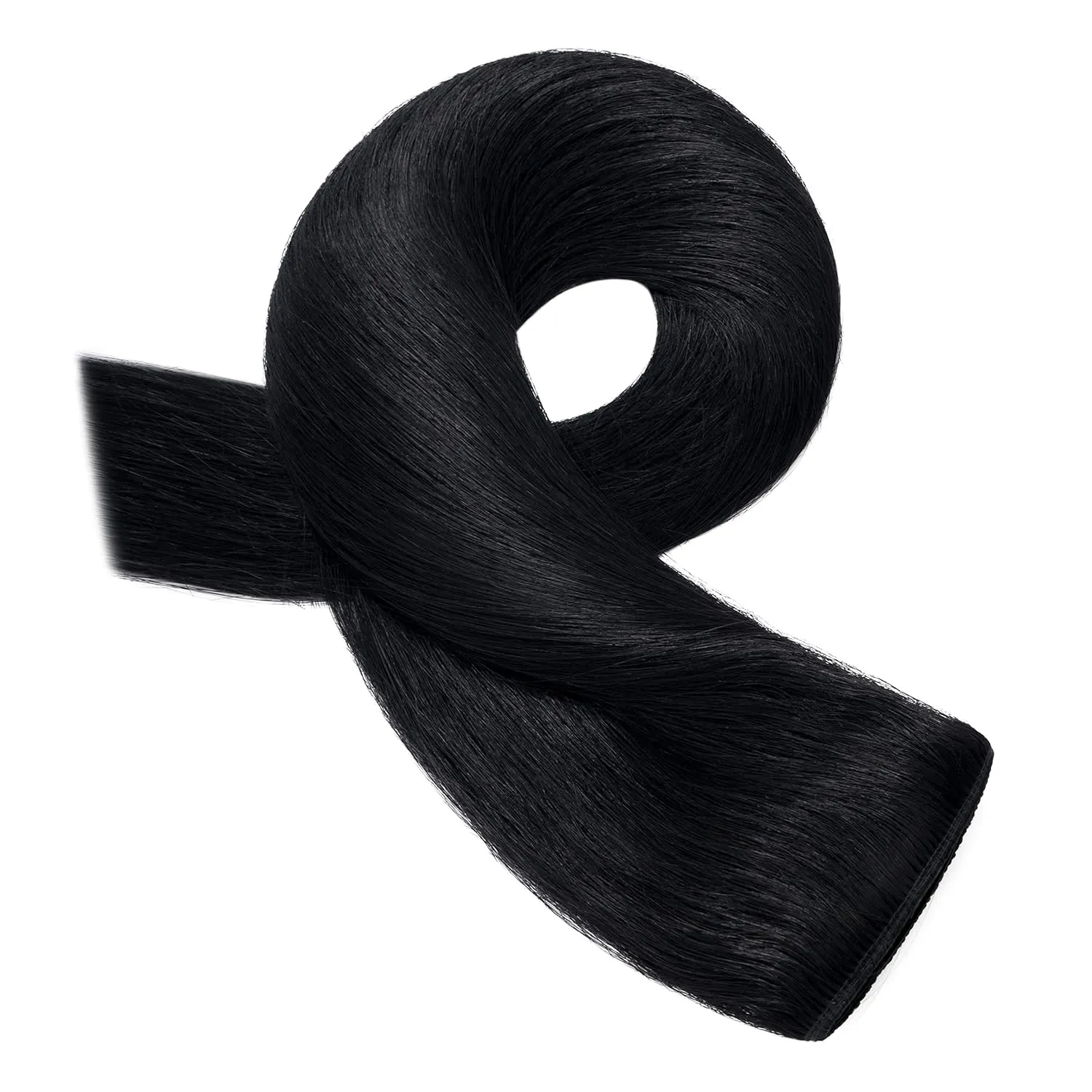 S-noilite Clip in Human Hair Extensions 1 Piece 5 Clips 3/4 Full Head Clip on Remy Hair Extension For Women Lighter One-Piece Design Adding Hair Volume 18Inch 50g Jet Black