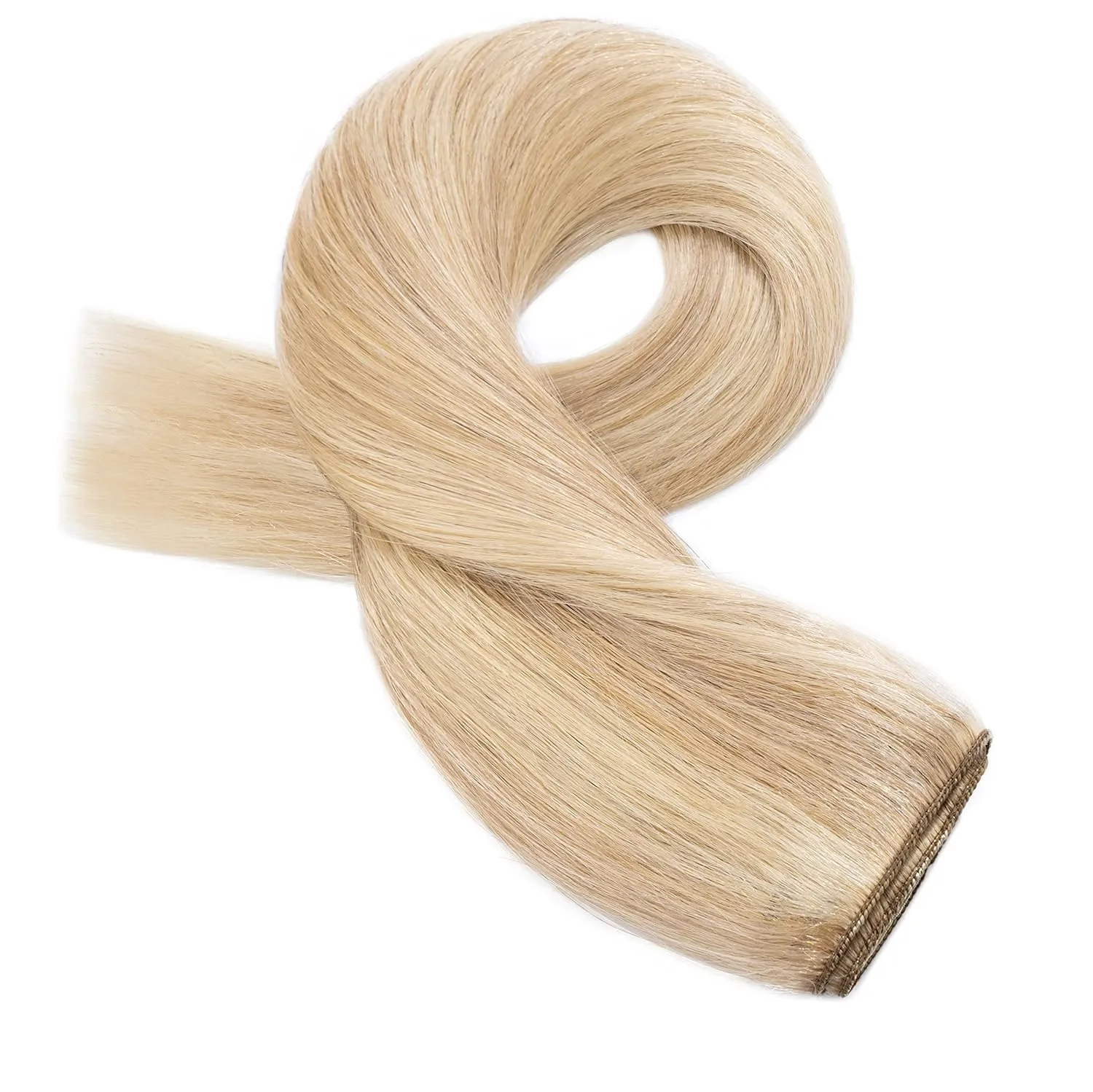 S-noilite Clip in Human Hair Extensions 1 Piece Balayage 5 Clips 3/4 Full Head Clip on Remy Hair Extension For Women Lighter One-Piece Design Adding Hair Volume 18Inch 50g Ash Blonde Mix Bleach Blonde