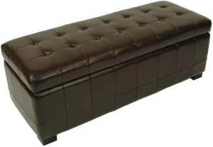 Safavieh Hudson Collection NoLita Brown Leather Large Storage Bench
