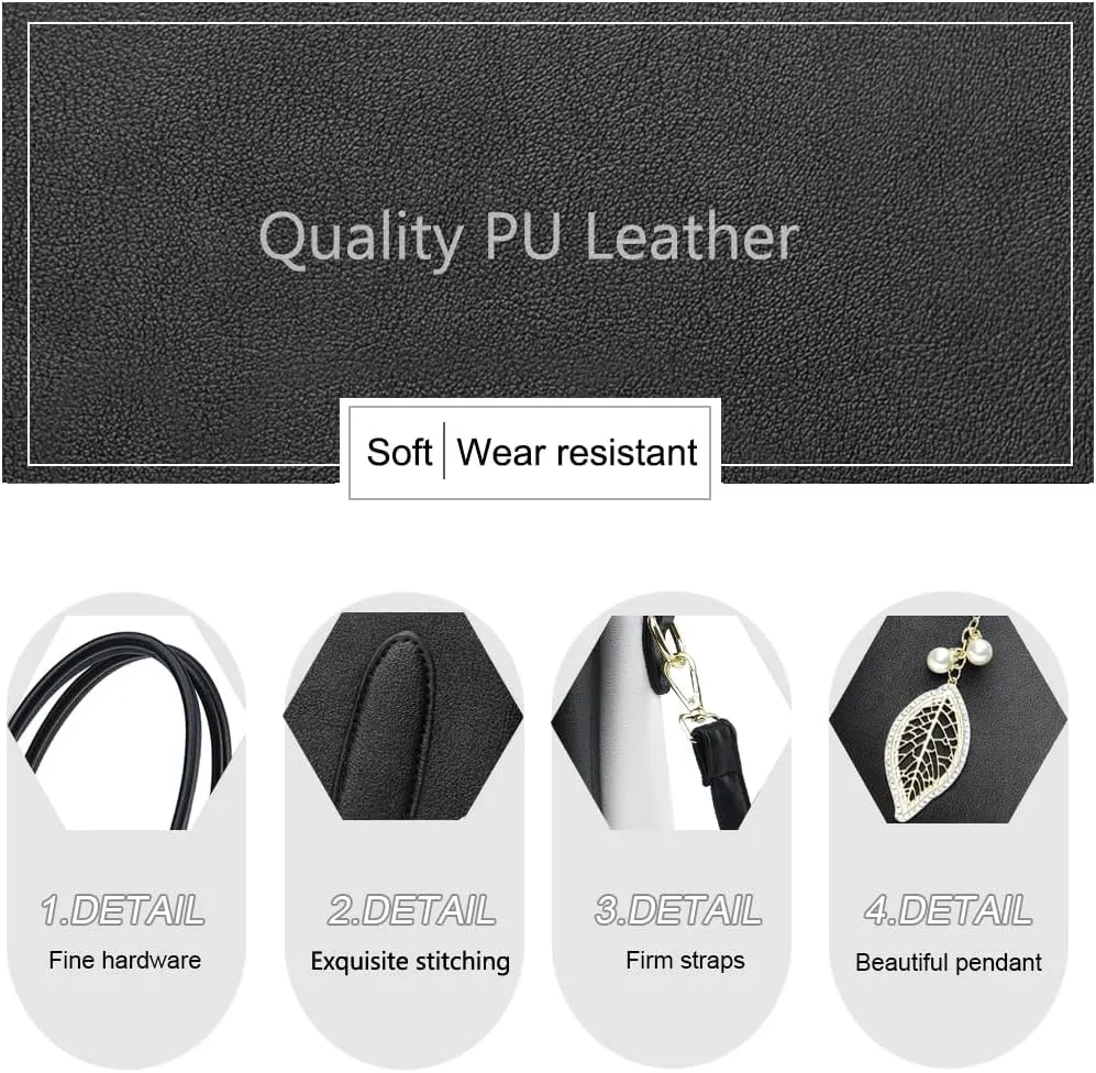 Satchel Purses and Handbags for Women PU Leather Tote Top Handle Shoulder Bags Ladies Crossbody Bags