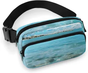 Scenic Sea Water Waist Bag for for Women Cross Body Bag for Men Lightweight Belt Bag for Travel Sports