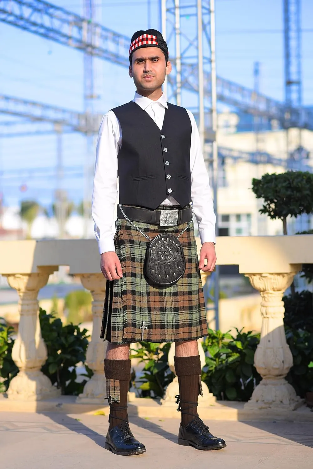 Scottish Men's 8 Yard Tartan Kilt, Highland Wedding Kilt