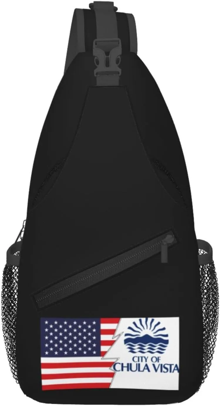 Seal Of Chula Vista, California And America Crossbody Bags For Women Men Chest Backpack Gym Shoulder Bag Travel Outdoor Sports Casual Crossbody Bags