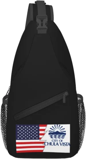 Seal Of Chula Vista, California And America Crossbody Bags For Women Men Chest Backpack Gym Shoulder Bag Travel Outdoor Sports Casual Crossbody Bags