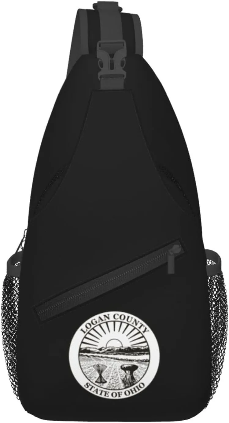 Seal Of Logan County Ohio Crossbody Bags For Women Men Chest Backpack Gym Shoulder Bag Travel Outdoor Sports Casual Crossbody Bags