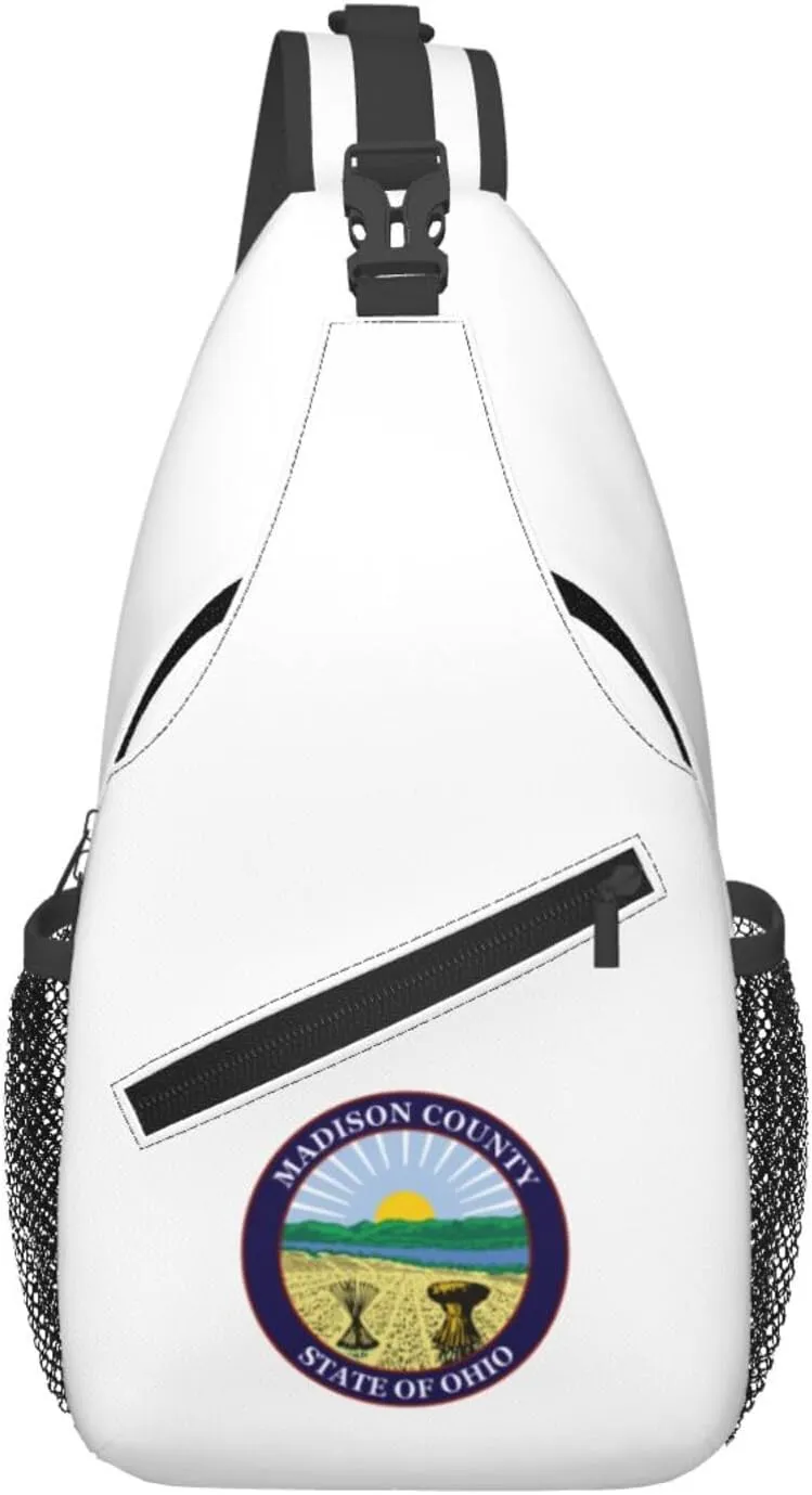Seal Of Madison County Ohio Crossbody Bags For Women Men Chest Backpack Gym Shoulder Bag Travel Outdoor Sports Casual Crossbody Bags