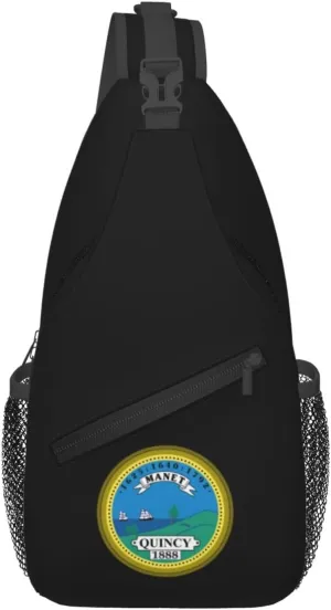Seal Of Quincy, Massachusetts Crossbody Bags For Women Men Chest Backpack Gym Shoulder Bag Travel Outdoor Sports Casual Crossbody Bags