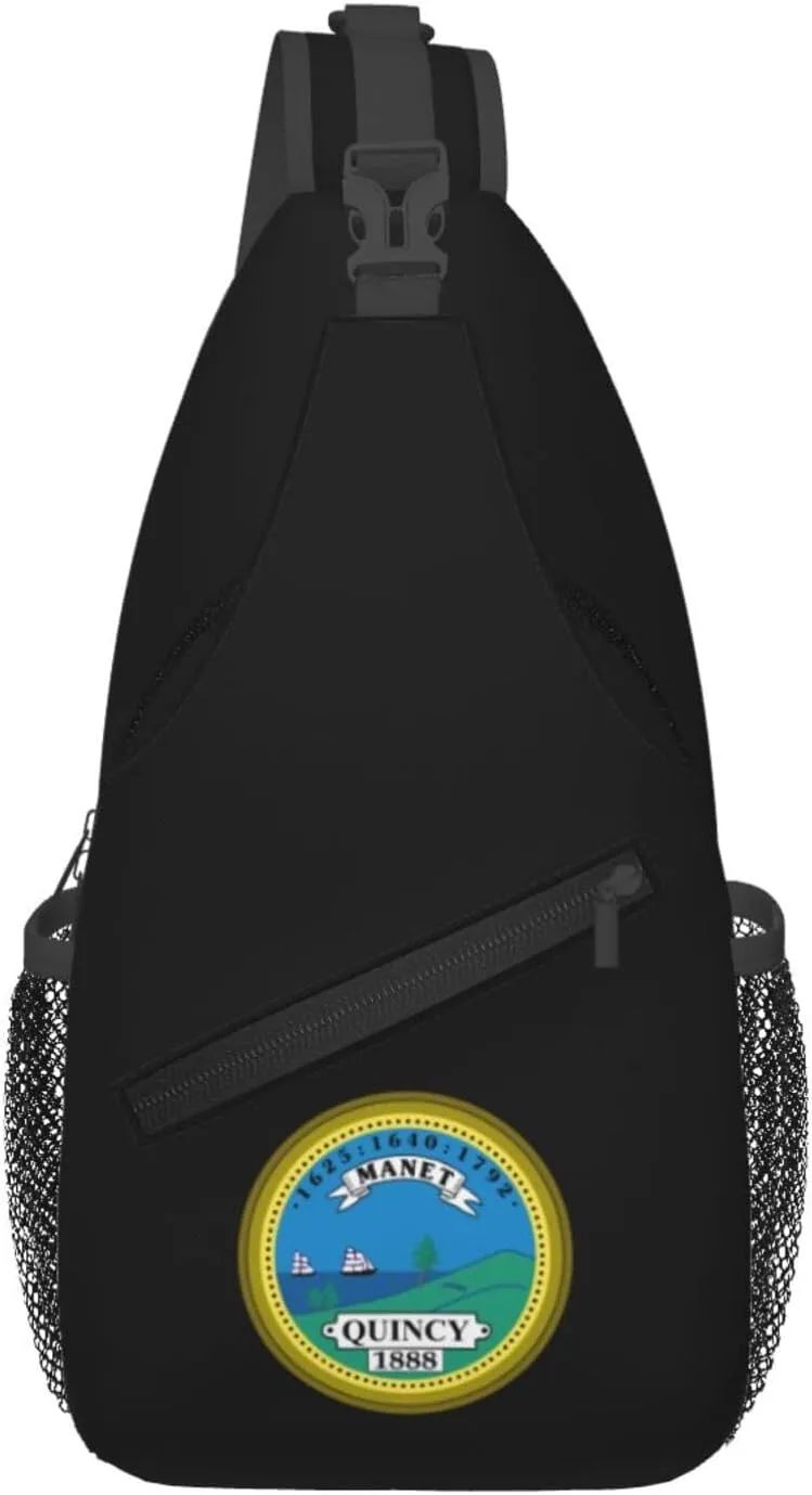 Seal Of Quincy, Massachusetts Crossbody Bags For Women Men Chest Backpack Gym Shoulder Bag Travel Outdoor Sports Casual Crossbody Bags