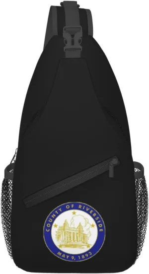 Seal Of Riverside County, California Crossbody Bags For Women Men Chest Backpack Gym Shoulder Bag Travel Outdoor Sports Casual Crossbody Bags