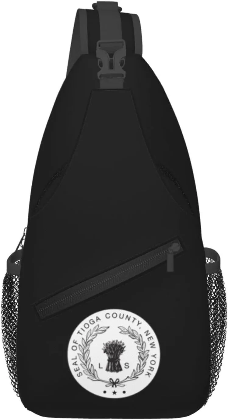 Seal Of Tioga County, New York Crossbody Bags For Women Men Chest Backpack Gym Shoulder Bag Travel Outdoor Sports Casual Crossbody Bags