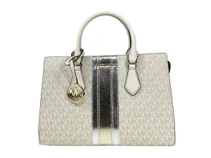 Sheila Medium Crossbody Satchel Purse Bag Pale Gold