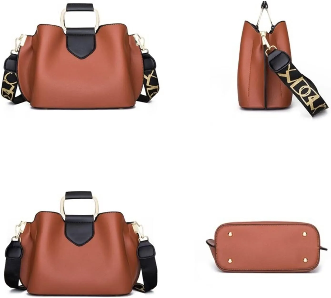 Shoulder Bags Women' S Large-Capacity Shoulder Bag Top Handbag Lady Casual Tote Soft Leather Messenger Top-Handle(Rojo)