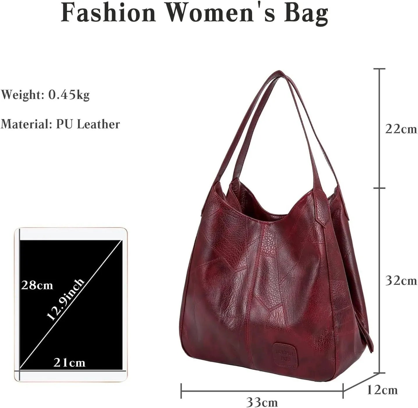 Shoulder PU Leather Bucket Fashion Women's Handbags Waterproof Top-handle Bags Tote for Party Shopping