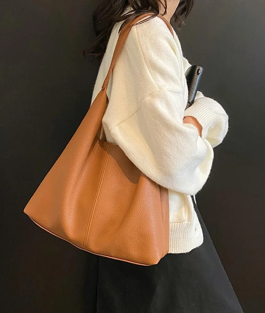 Shoulder Purse for Women Vegan Leather Large Tote Handbags Hobo Purses Top-handle Bags