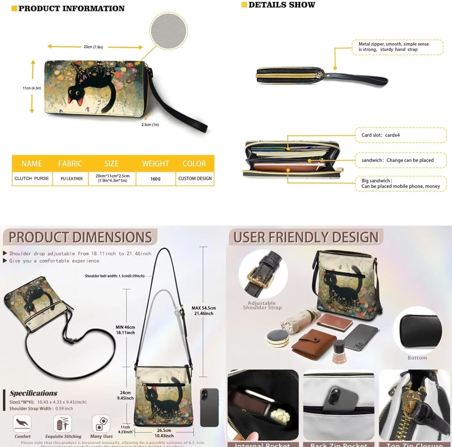Shoulder Wallet 2Pcs, Leather Shoulder Bags & Belt Wallet with Ribbon Set of 2 Lightweight for Travel & Shopping