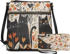 Shoulder Wallet 2Pcs, Leather Shoulder Bags & Belt Wallet with Ribbon Set of 2 Lightweight for Travel & Shopping