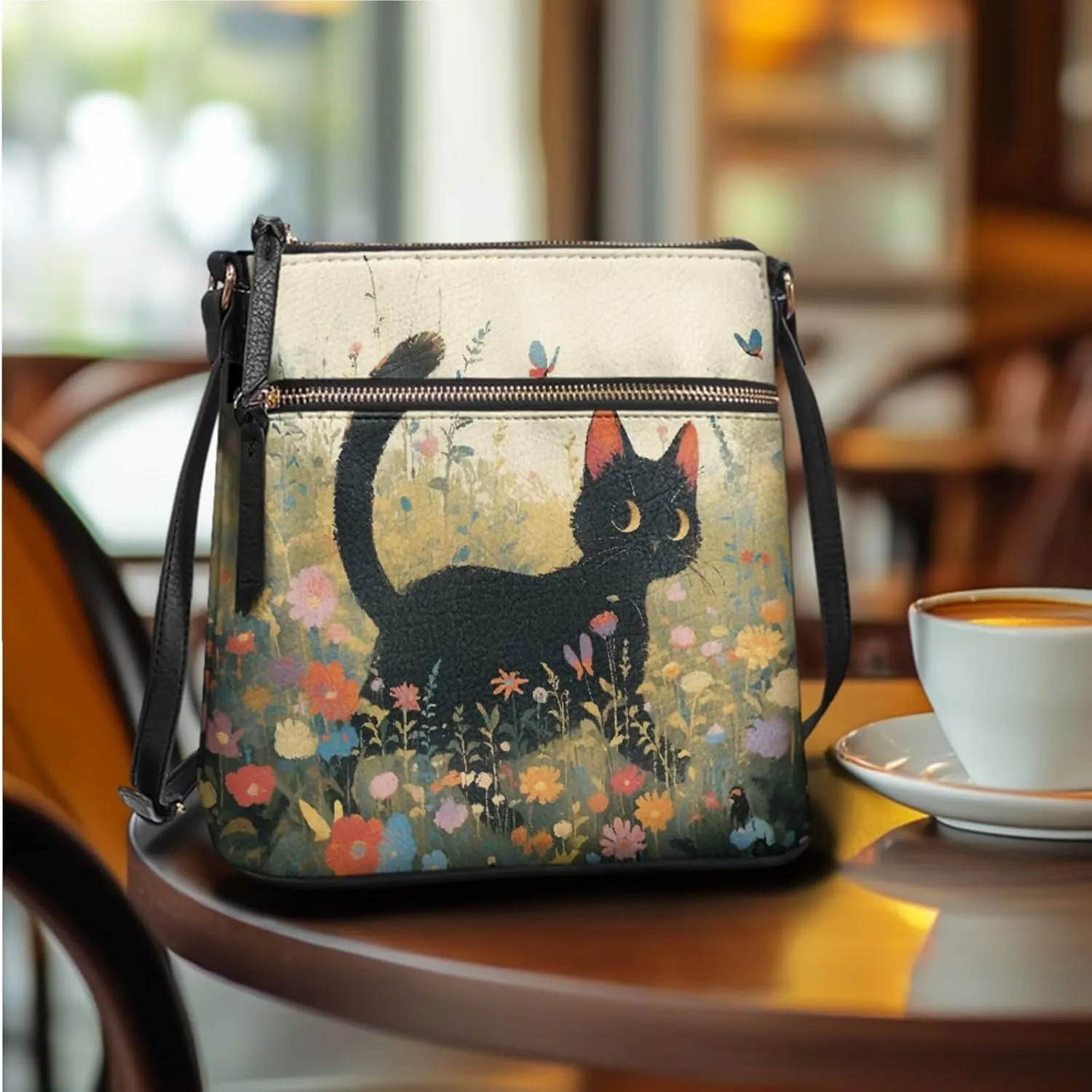Shoulder Wallet 2Pcs, Leather Shoulder Bags & Belt Wallet with Ribbon Set of 2 Lightweight for Travel & Shopping
