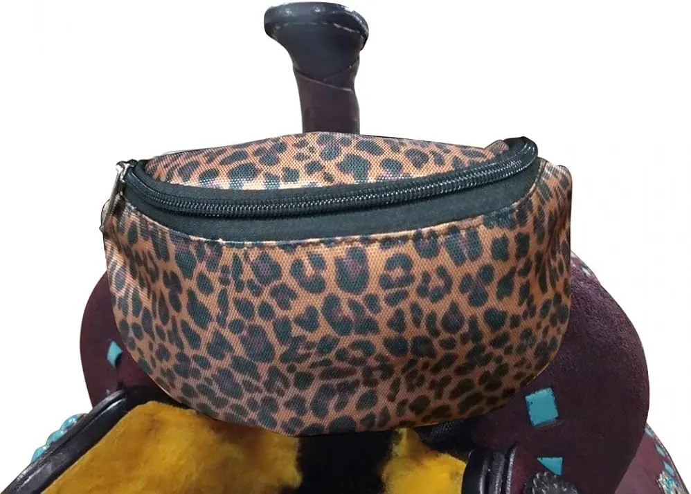 Showman Cheetah Print Insulated Nylon Saddle Pouch