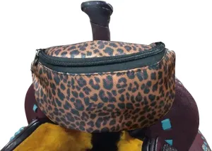 Showman Cheetah Print Insulated Nylon Saddle Pouch